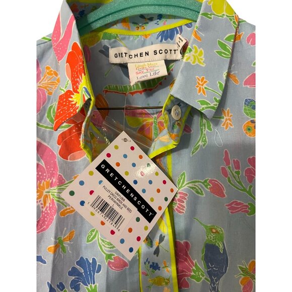 Gretchen Scott Pulley Dress Bird and Bees Periwinkle Women's Size Large NWT - Picture 4 of 6